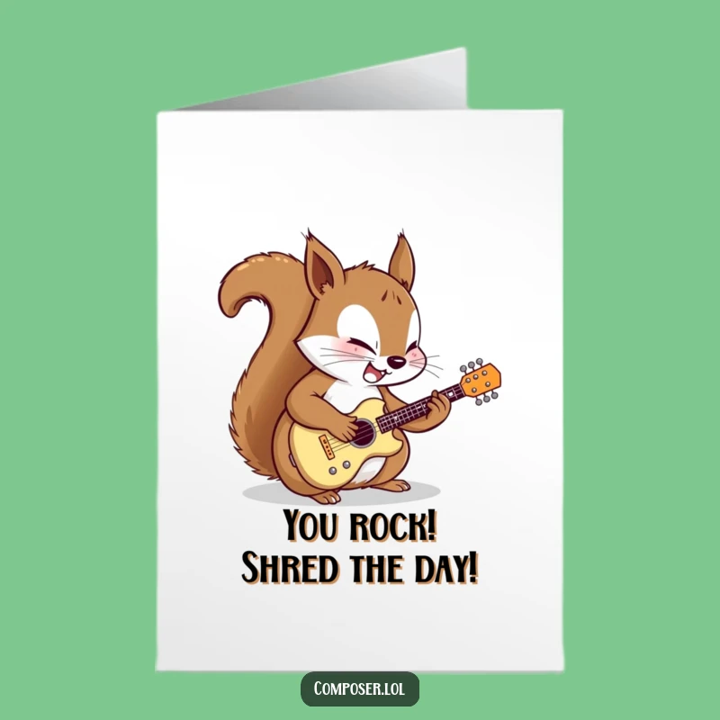 Free Printable Congrats Card: Rockstar Squirrel for a Joyful Downloadable Gift