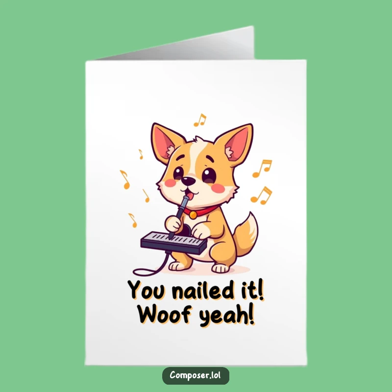 Free Printable Dog Composer Congrats Card - Joyful Downloadable Celebration