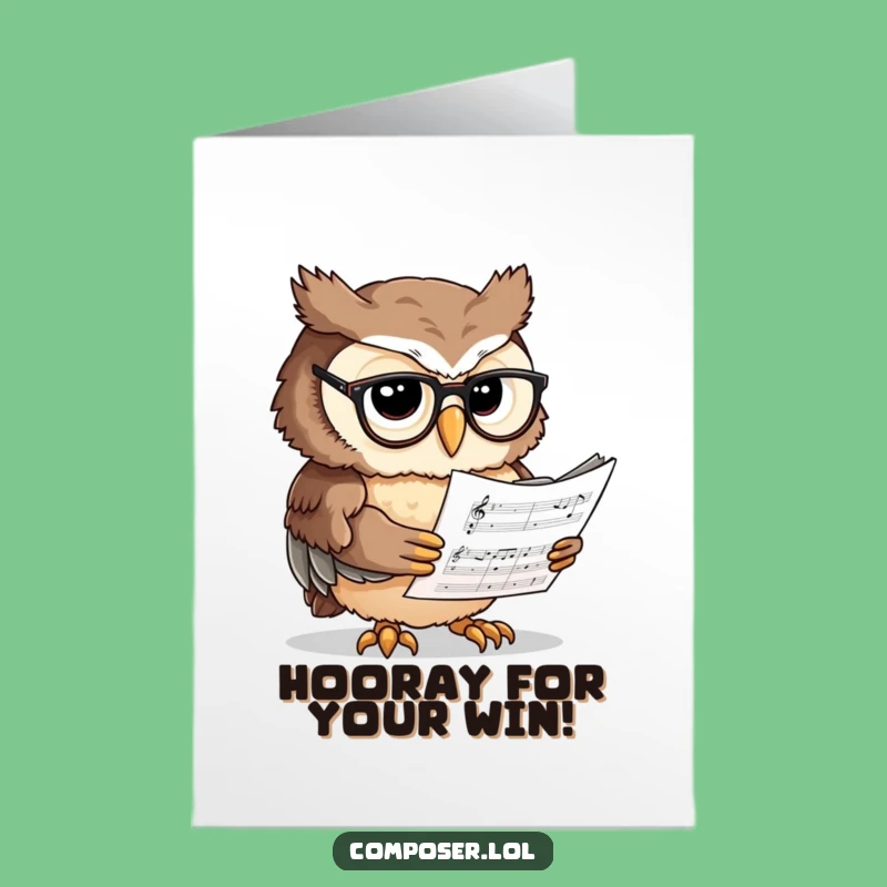 Free Printable Owl Scholar Congrats Card: Humorous Downloadable Music Gift for Achievers