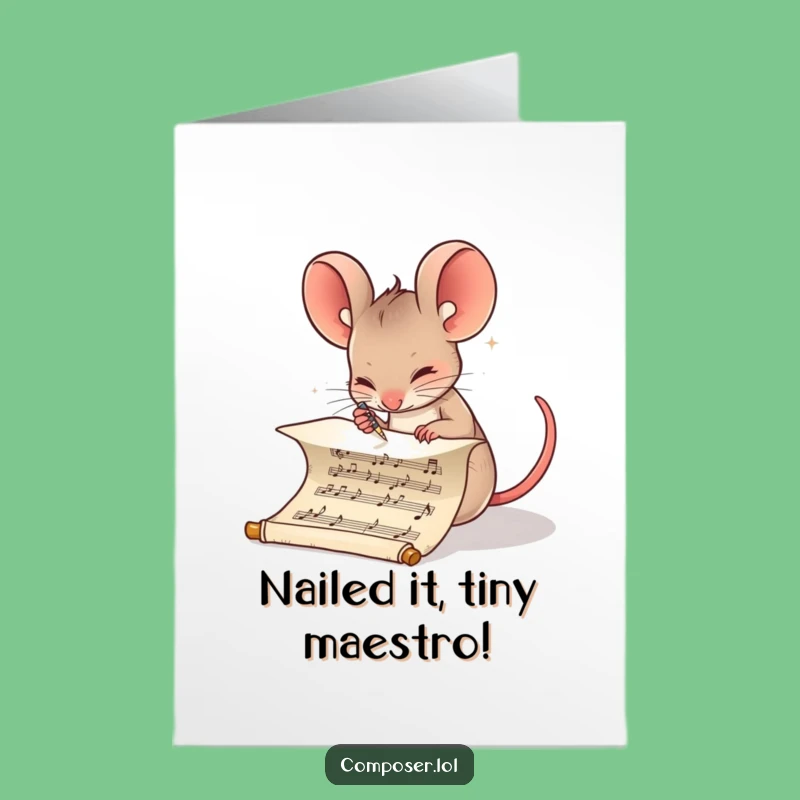 Free Printable Congratulations Card: Mouse Composer Honors Your Success - Downloadable!