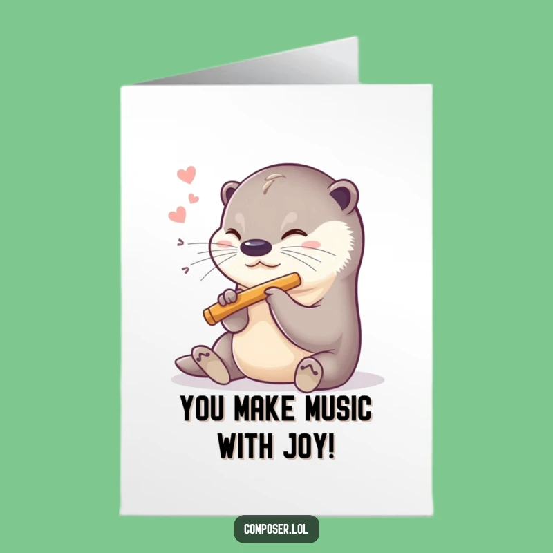 Free Printable Funny Congrats Card: Otter's Serenade for Your Success!
