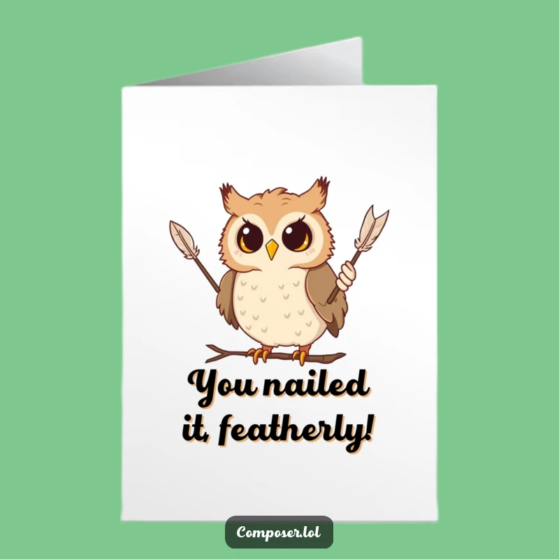 Free Printable Owl Conductor Congrats Card - Funny Downloadable Gift