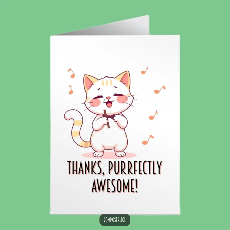 Free Printable Cat Thank You Card: A Funny Downloadable Gift with Musical Gratitude!
