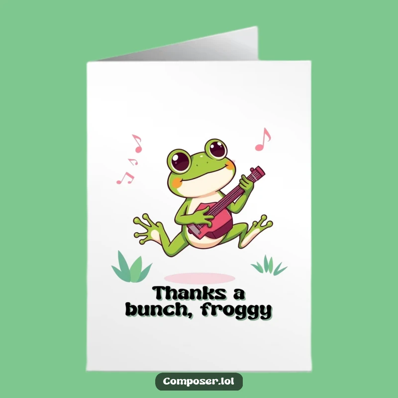 Free Printable Frog Composer Thank You Card - Cheerful Downloadable Gratitude