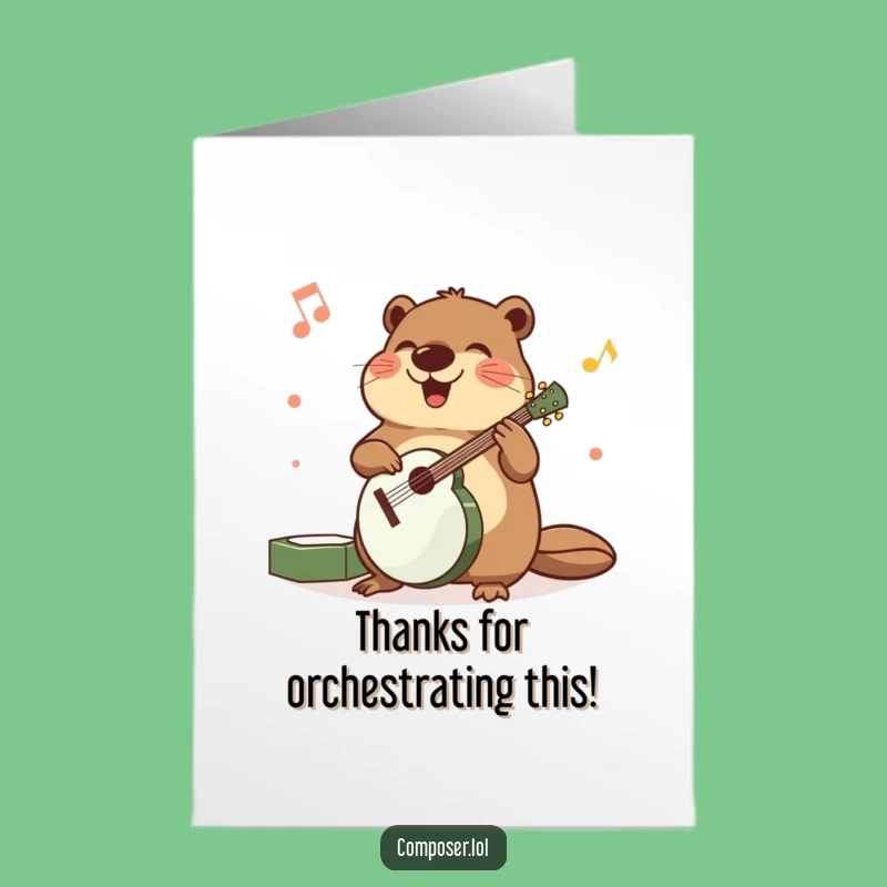 Thank You Free Printable Card - Beaver's Harmony, Funny DIY Gift