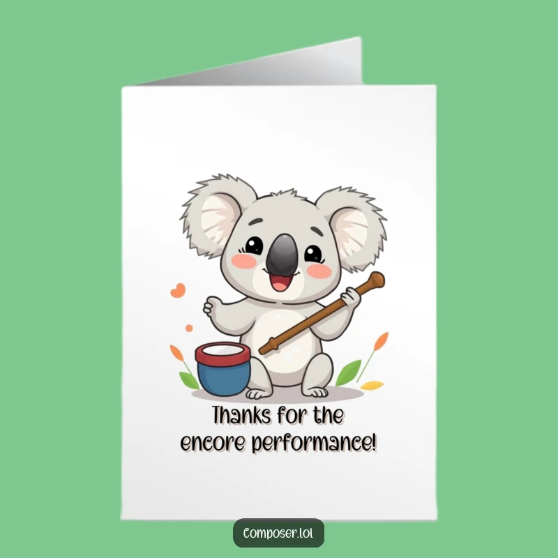 Free Printable Koala Conductor Thank You Card - Funny Downloadable Gift of Gratitude