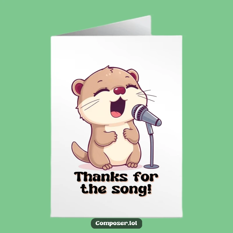 Free Printable Thank You Card: Otter's Heartfelt Singing Thanks!