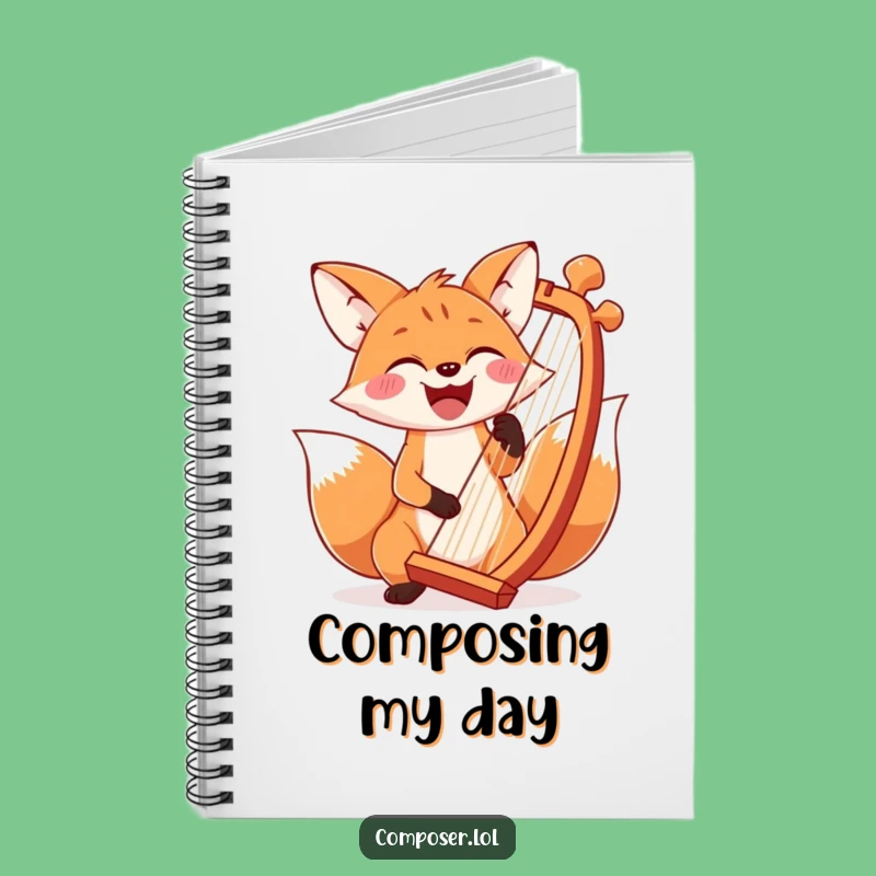 Funny Fox Harp Notebook: Songwriting Journal, Perfect Gift for Composers