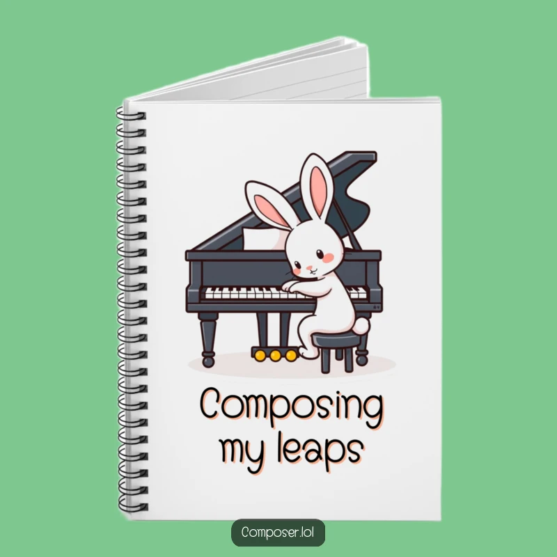 Funny Playful Rabbit Piano Notebook - Jot Down Ideas with Hilarious Style