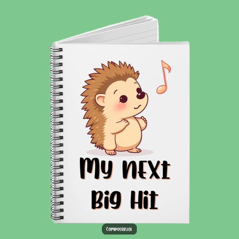 Funny Hedgehog Music Note Notebook: Jot Down Tunes & Ideas