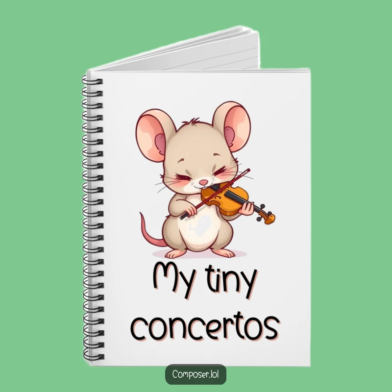 Funny Mouse Violinist Notebook: Intense Concentration Journal, Perfect Gift