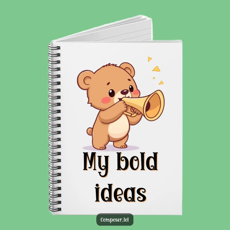 Funny Bear Cub Trumpet Notebook - Jot Down Fanfares with Bold Style