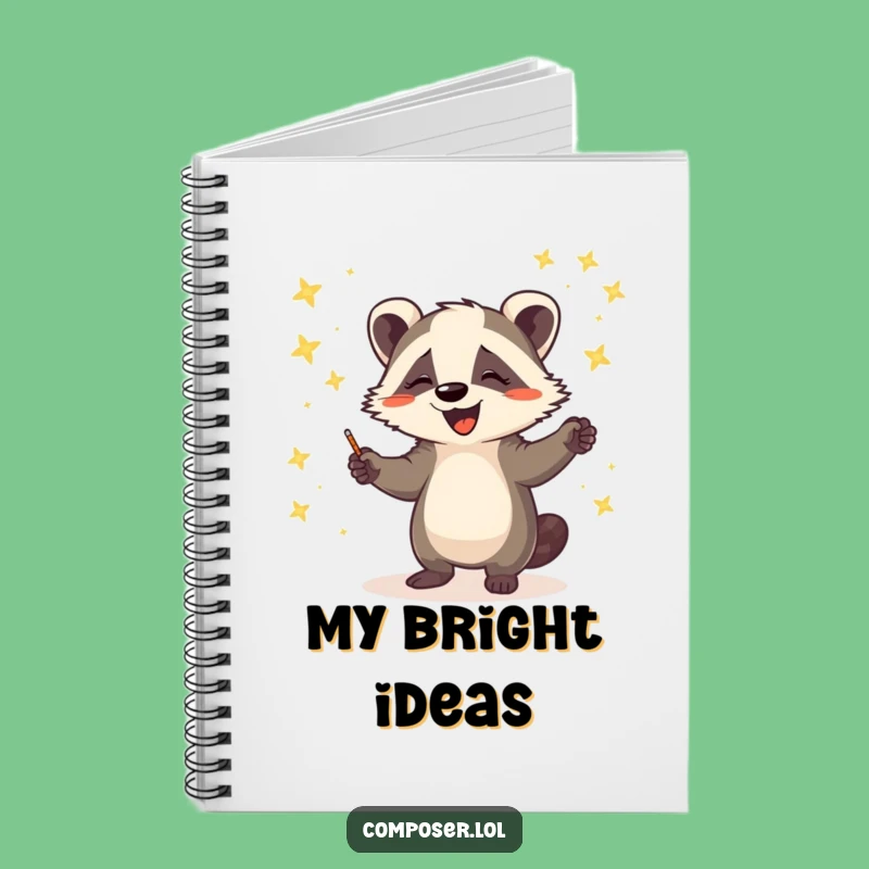 Funny Badger Firefly Symphony Notebook: Capture Ideas with Musical Charm