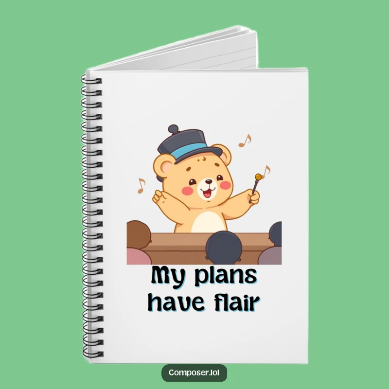 Funny Conducting Bear Cub Notebook: Jot Down Your Compositions