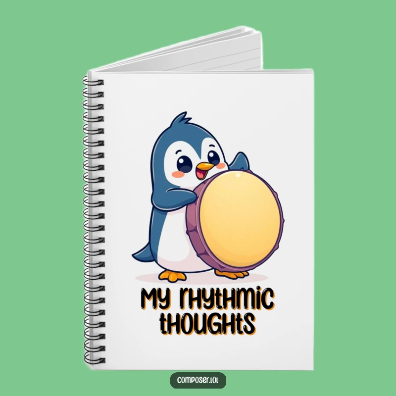 Funny Penguin Drummer Notebook: Hilarious Percussionist Journal, Perfect Gift
