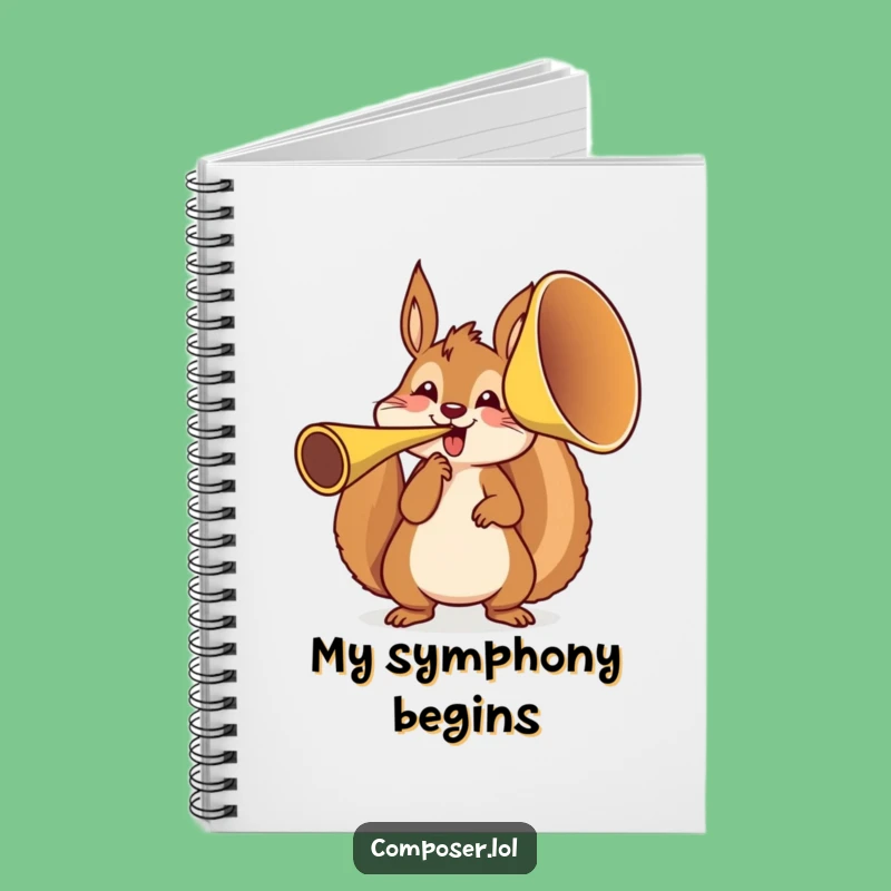 Funny Squirrel French Horn Notebook - Jot Down Ideas With a Smile!