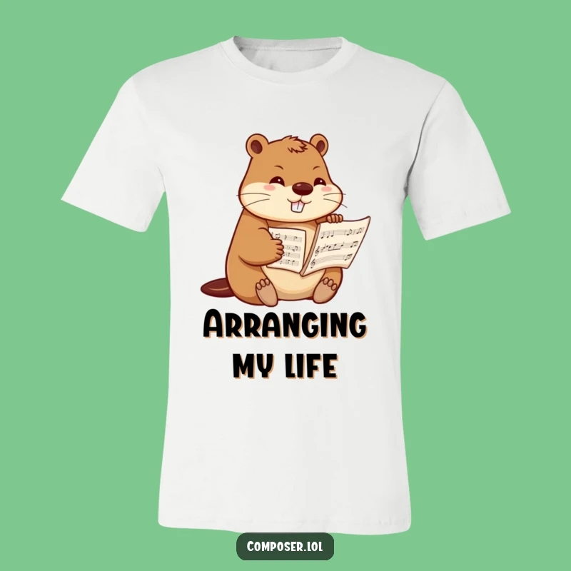 Funny Beaver Composer T-Shirt: Wear the Dedication of Music