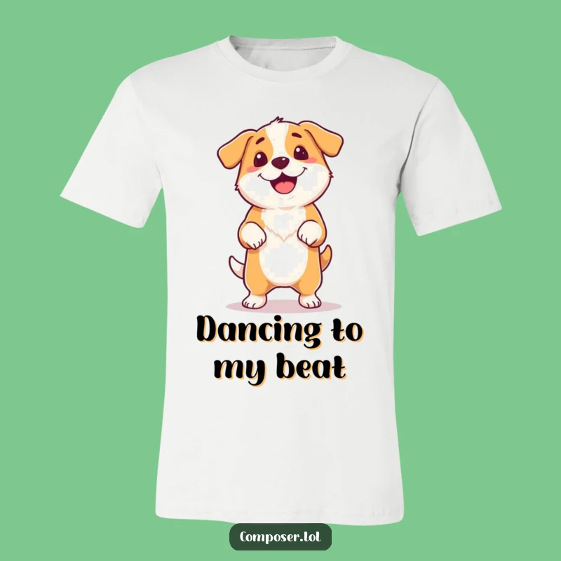 Funny Dog Rhythm T-Shirt: Happy Dancer Tee, Unheard Tune Foot Tapper Shirt