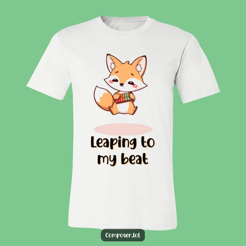 Funny Fox's Rhythmic Leap T-Shirt: Playful Energy and Humor