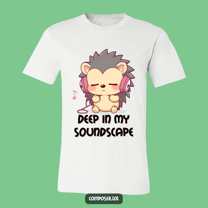 Funny Hedgehog T-Shirt: Intense Music Listener Tee, Hilarious Gift for Concert Goers