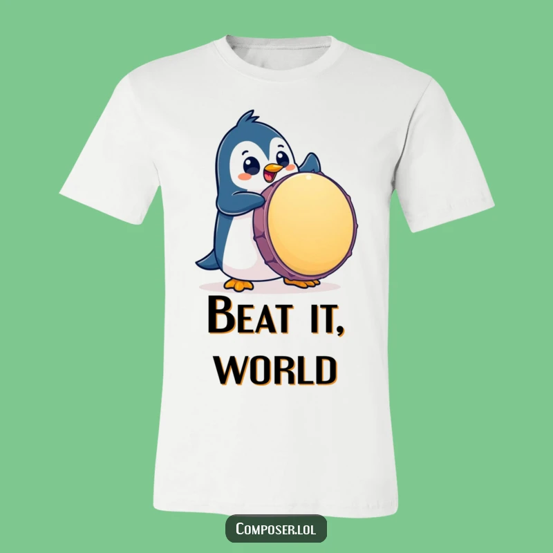 Funny Penguin Drum Solo T-Shirt: Hilarious Percussionist Tee, Perfect Gift