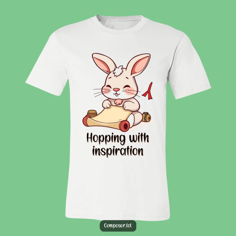 Funny Rabbit Composer Tee: Focused Writer Shirt, Hilarious Gift!