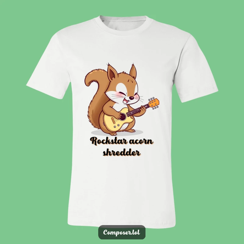 Funny Squirrel Guitarist T-Shirt: Wear Your Passion for Music and Nuts!