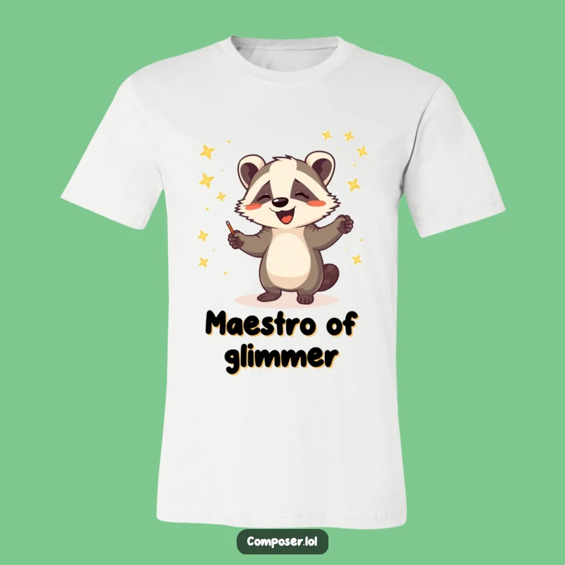 Funny Badger Firefly Conductor Tee: Whimsical Woodland Music Lover Shirt