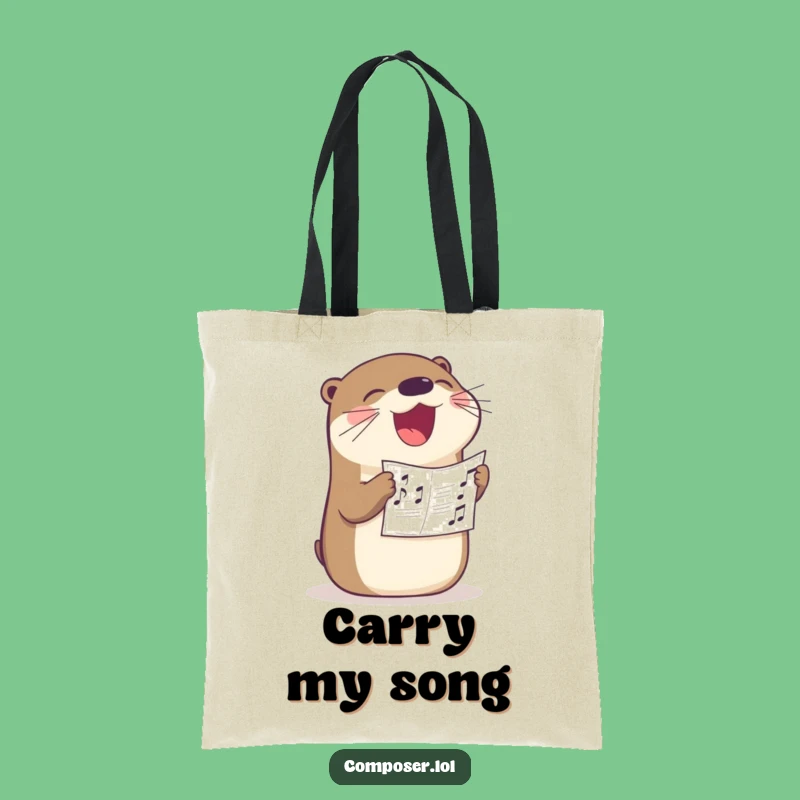 Funny Otter Singer Tote Bag: Carry Your Song Everywhere