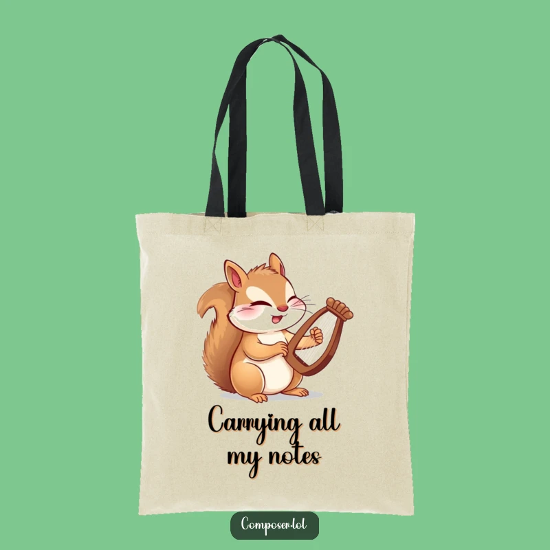 Funny Squirrel Harpist Tote Bag: A Chic & Witty Bag for Music-Loving Maestros