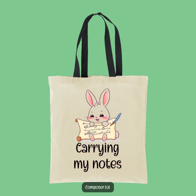 Funny Rabbit Composer Tote Bag - Carry Your Tunes with Bunny Style