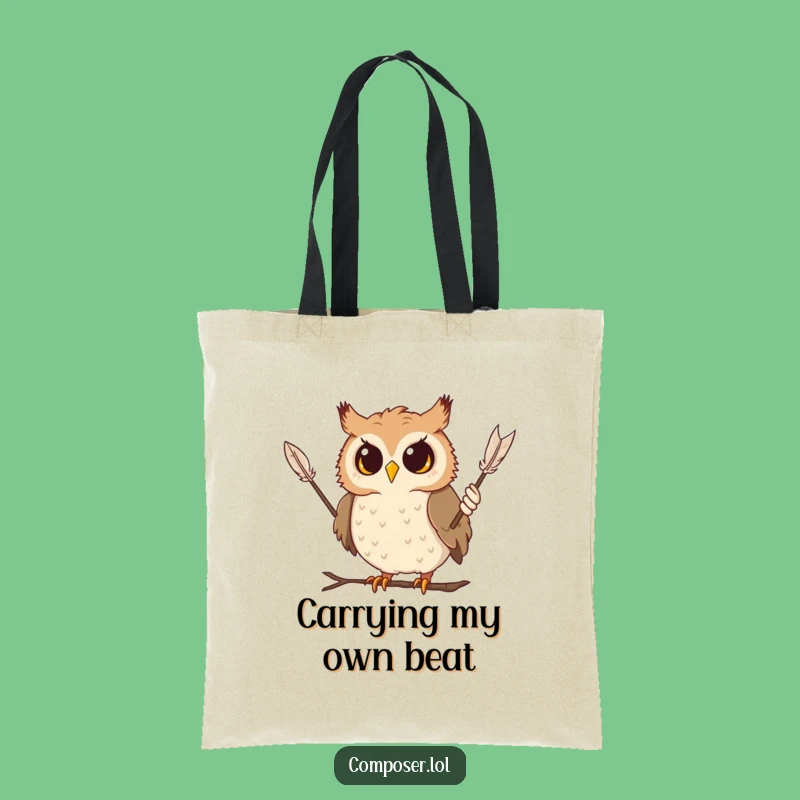 Funny Curious Owl Tote Bag: Carry Your Tunes and Laughs in Style