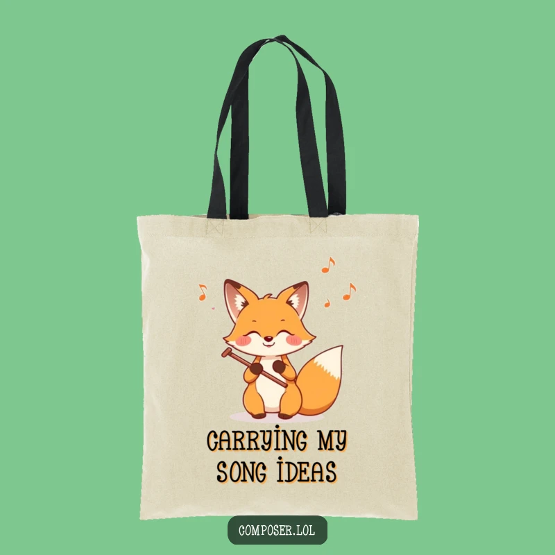 Funny Fox Composer Tote Bag: Carry Your Music and Essentials in Style