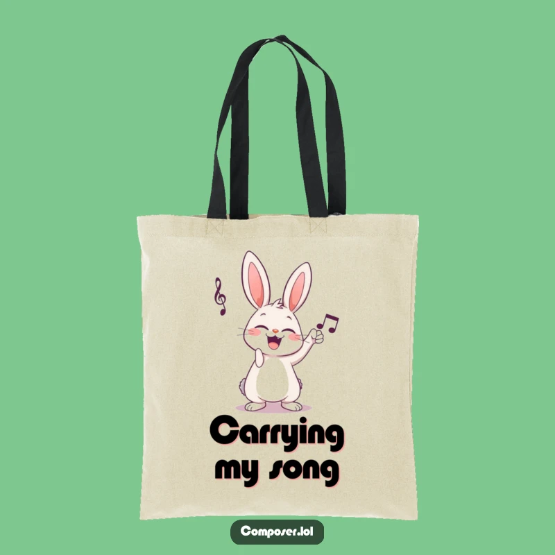 Funny Rabbit Composer Tote Bag - Carry Your Music with Giggle