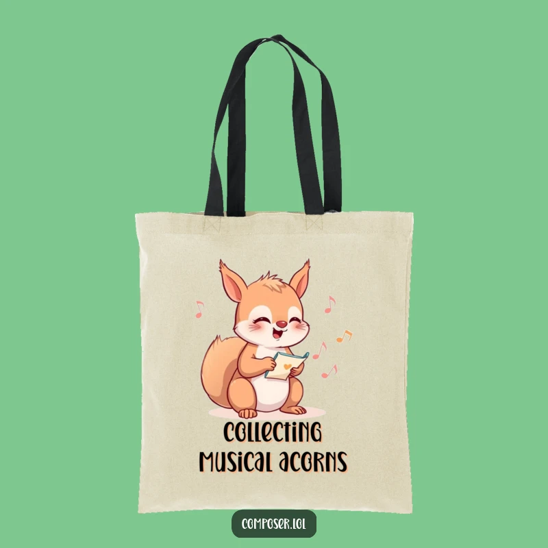 Funny Squirrel Composer Tote Bag: Carry Your Tunes and Treasures