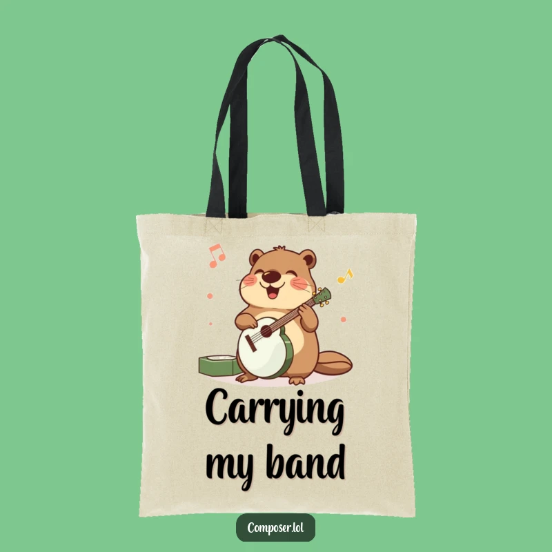 Funny Beaver Musician Tote Bag - Precise Animal Accessory Gift
