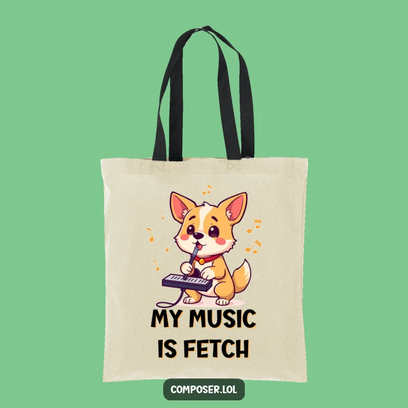 Funny Dog Composer Barking Tote Bag: Carry Your Tunes with Canine Charm
