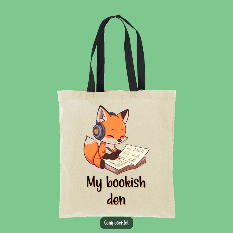 Funny Fox Composer Tote Bag: Carry Your Creations with Flair