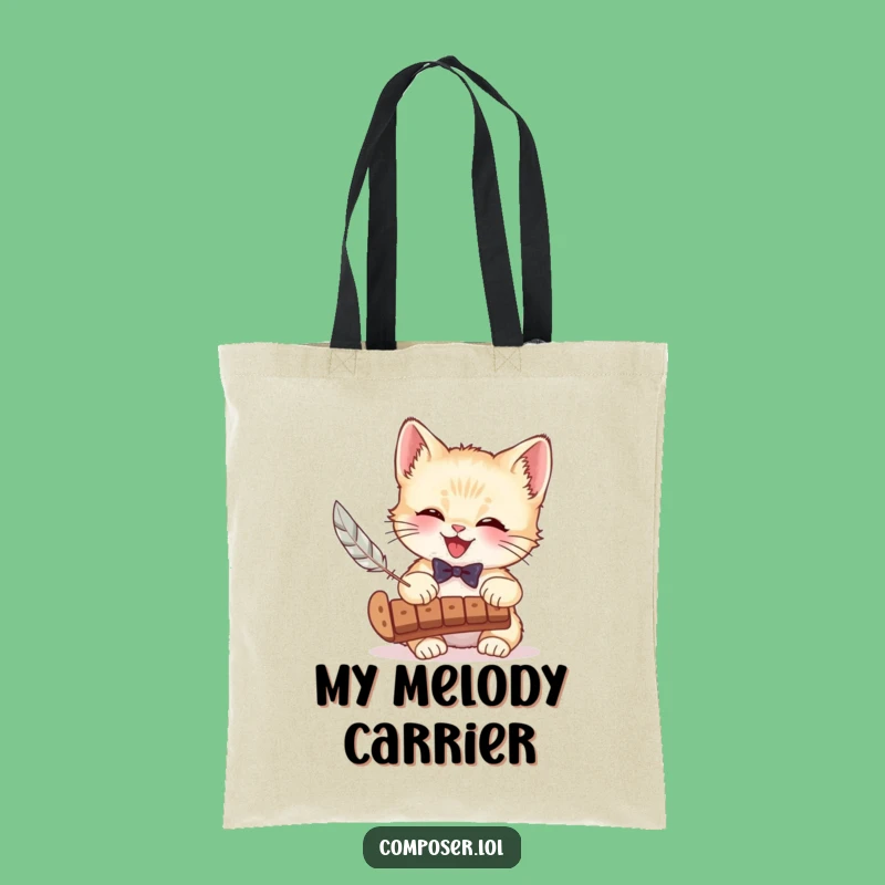 Funny Kitten Xylophone Tote Bag - Carry Your Tunes in Style