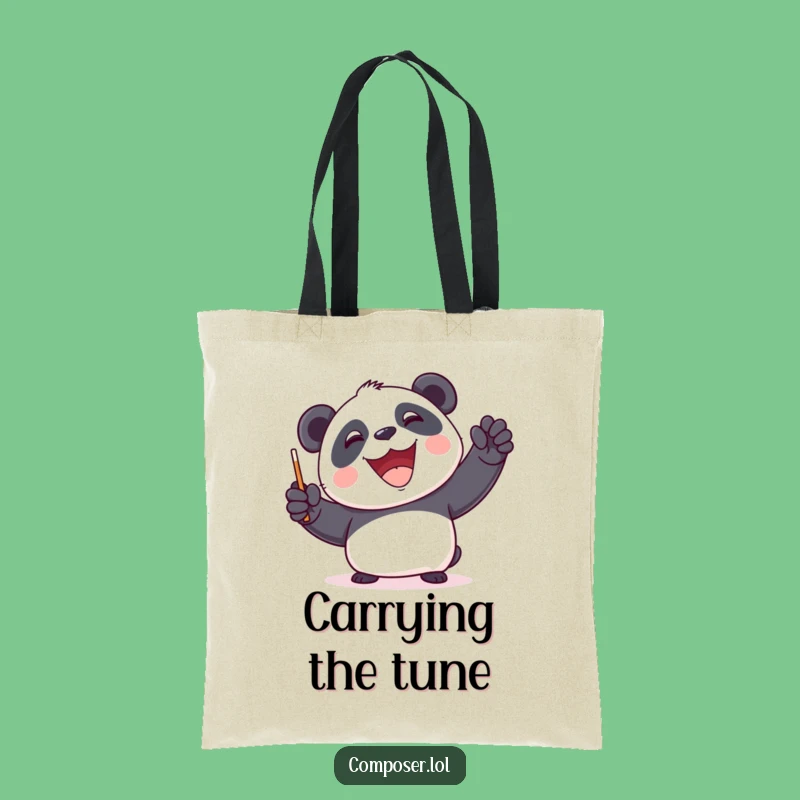 Funny Panda Conductor Tote Bag - Carry Your Tunes in Style