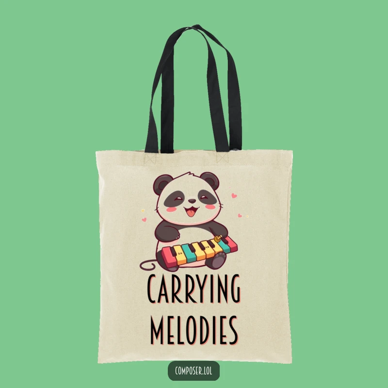 Funny Panda Xylophone Tote Bag - Carry Your Tunes & Smiles!