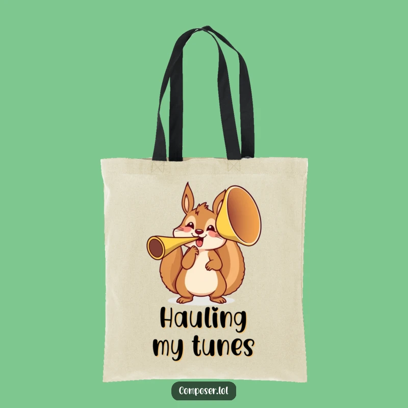 Funny Squirrel French Horn Tote Bag - Carry Your Laughs in Style!